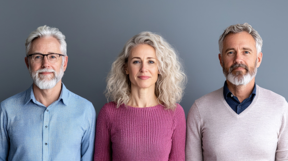 Three people