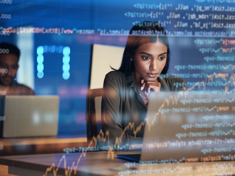A woman weighing her financial options on the computer.