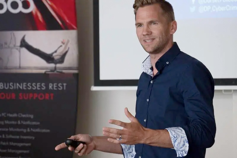 Photo of cybersecurity expert Jake Moore, who shares his insights into cyber insurance