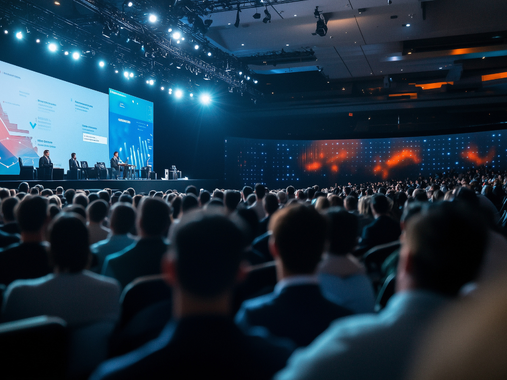 A group of investors at a conference.