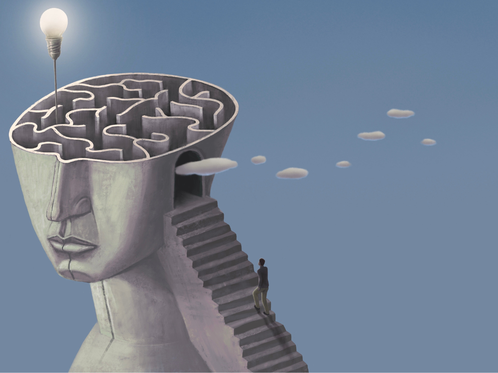 A person walking towards an idea.