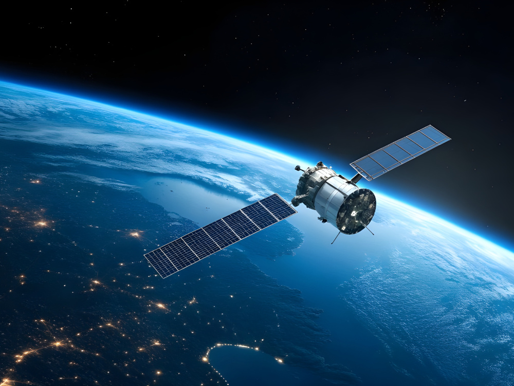 AI-generated photo of a satellite in orbit