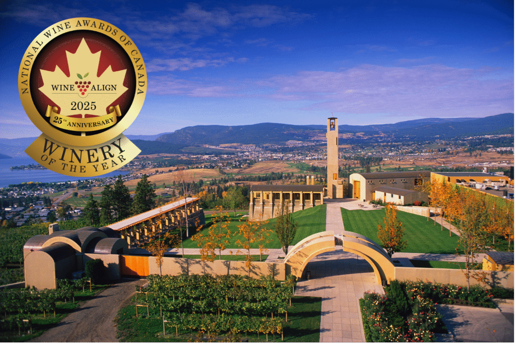 Photo of Mission Hill Family Estate, in B.C.'s Okanagan Valley, which took home Winery of the Year honours at the 2025 WineAlign National Wines Awards of Canada. Mission Hill tops the list of sommelier John Szabo's Ten Best Wineries in Canada.