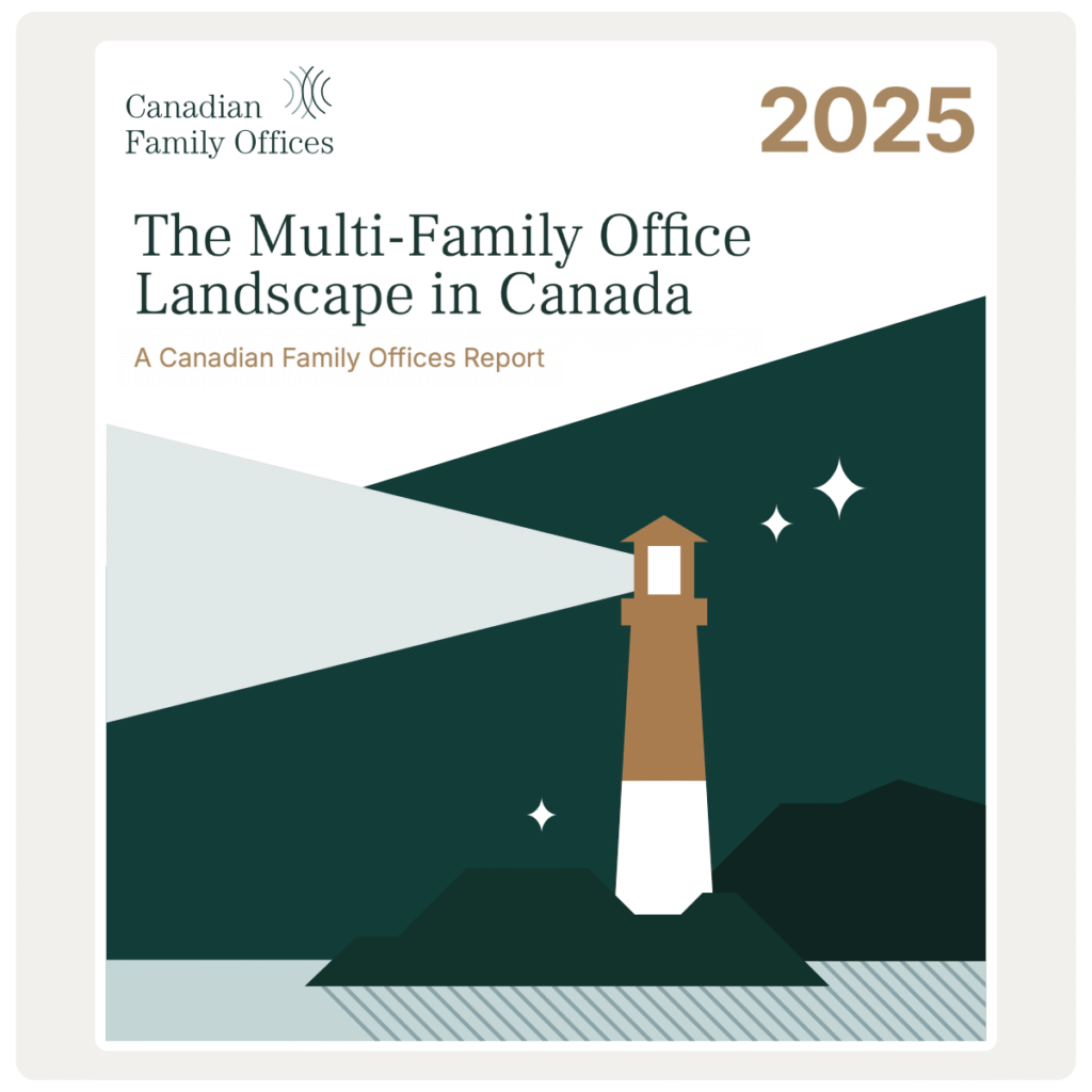 An image of the cover of The Multi-Family Office Landscape 2025, a study of trends, concerns, business models and investment intentions of Canadian multi-family offices, published in December 2025
