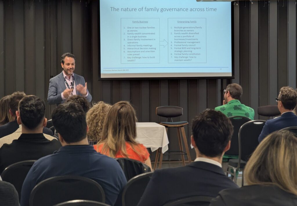 Photo of Francesco Barbera delivering a seminar