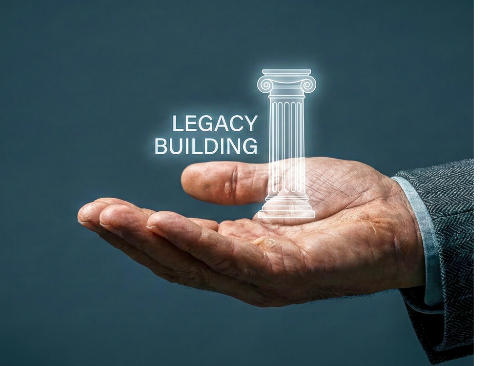 A legacy building image of someone's hand