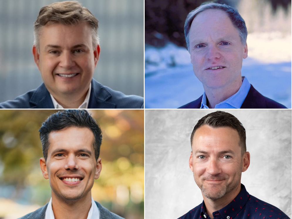 Clockwise from top left are Stephen Harvey of Sagard Capital, Desmond Kingsford of Highwood Value Partners, Ben Carlson of Ritholtz Wealth Management and Mike Thiessen of ThreeCap Management.