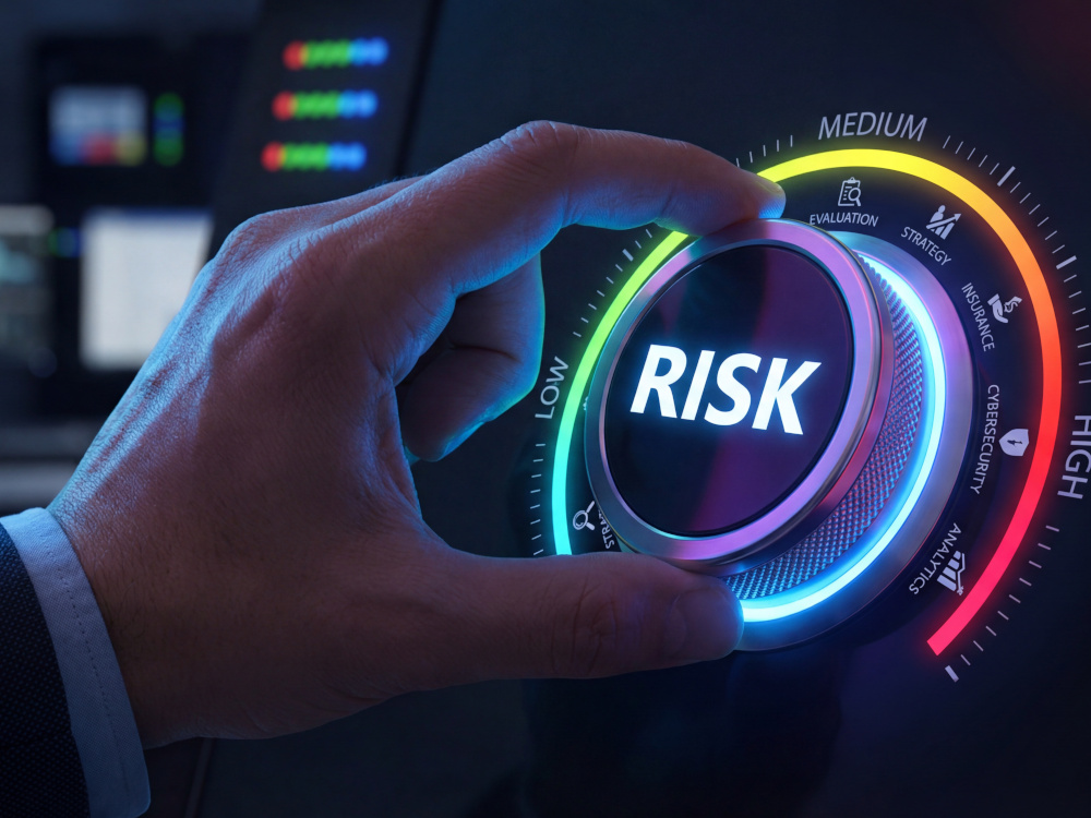 Image of someone adjusting risk using a metaphorical control knob.