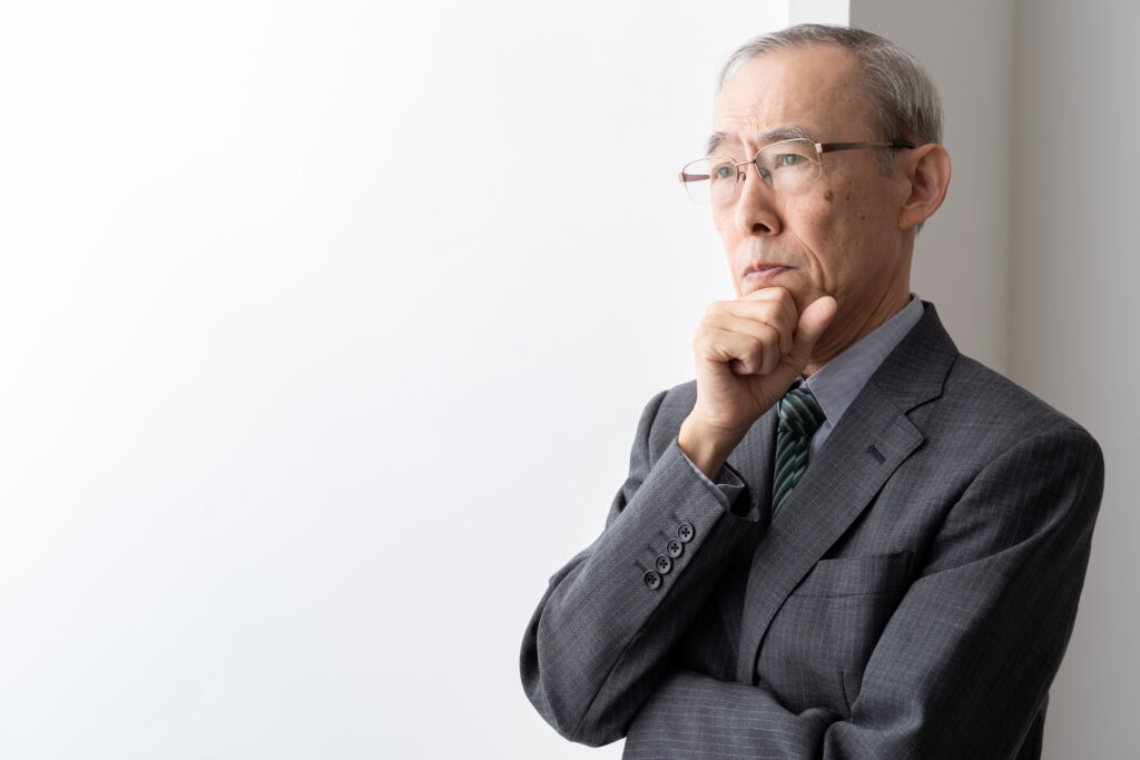 businessman looking concerned