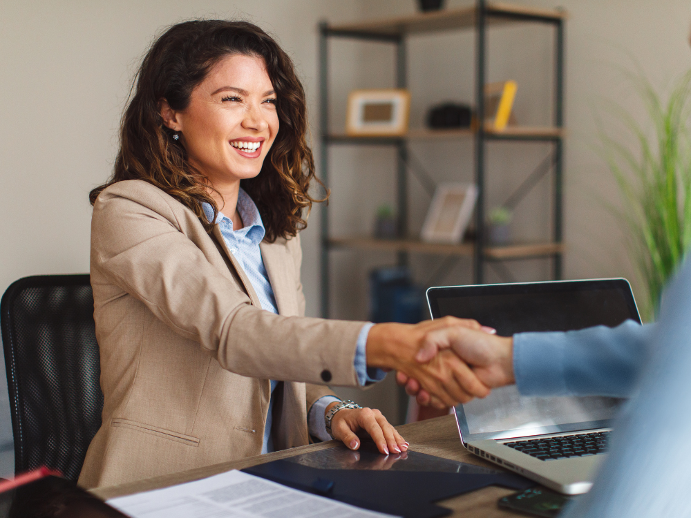 A person shaking hands