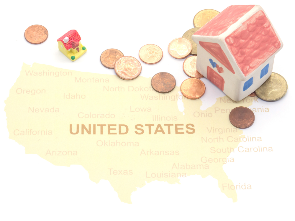 A picture of the map of the U.S.