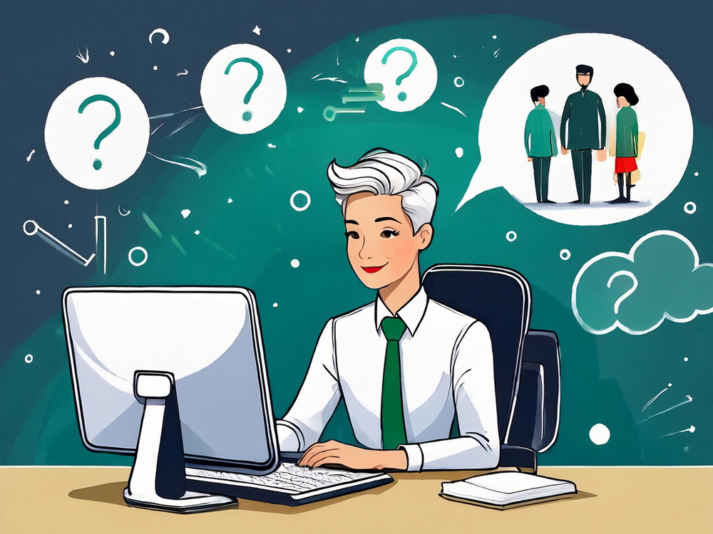 Illustration of a family office executive filling out a survey at her computer, used in this article promoting the 2026 Canadian Family Offices Multi-Family Office survey, which is now available to be completed by multi-family office representatives.