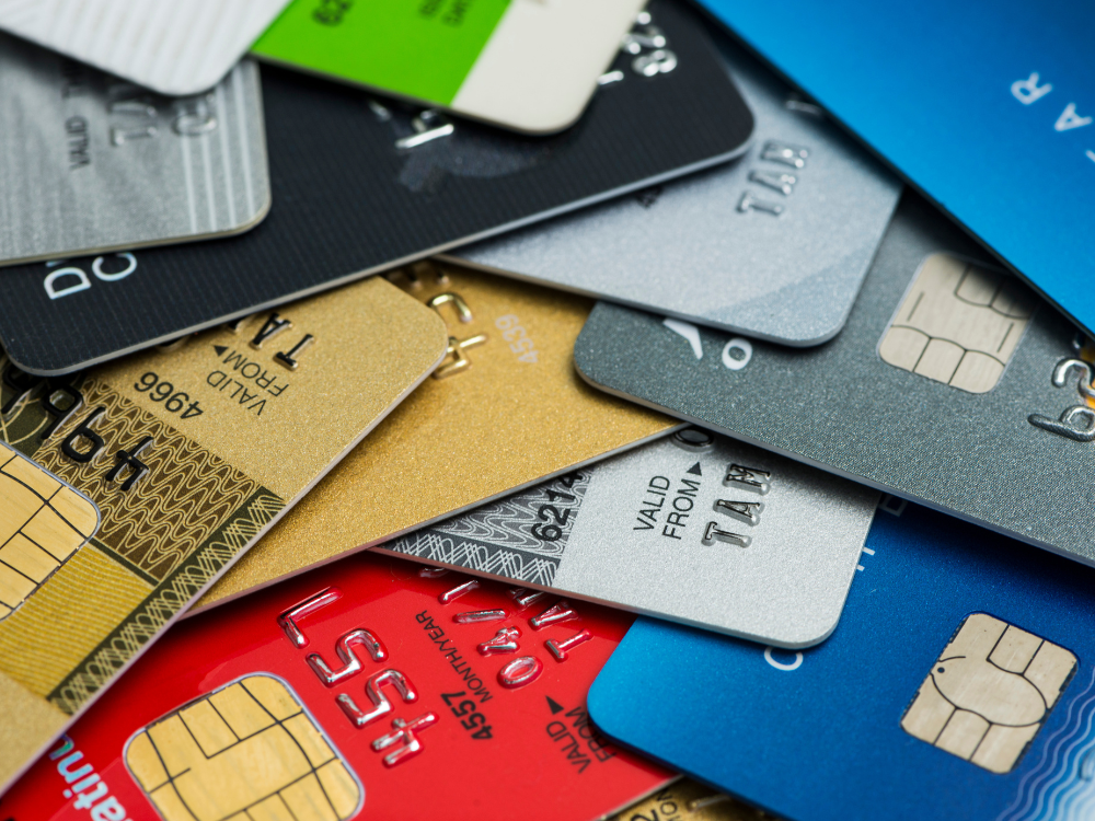 A group of credit cards