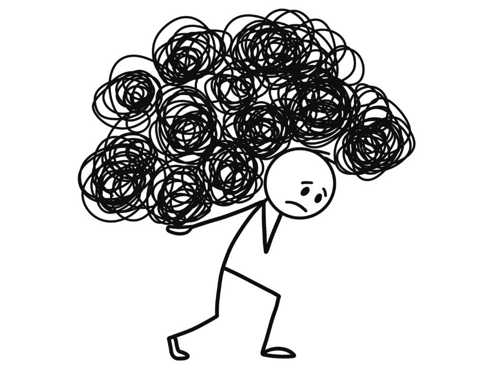 A person carrying a heavy load